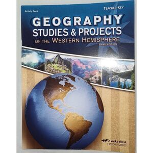 Abeka Geography Studies Projects Western Hemisphere Activity Book  Teacher Key